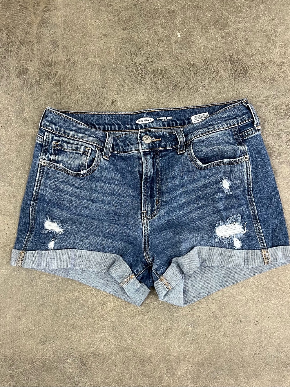 Old Navy Distressed Rolled Cuff Denim Shorts - Blue